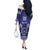Personalised Queen Salote College Centenary Off The Shoulder Long Sleeve Dress Tongan Kupesi Pattern - Polynesian Pride