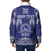 Personalised Queen Salote College Centenary Padded Jacket Tongan Kupesi Pattern - Polynesian Pride