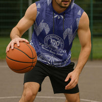 Personalised Queen Salote College Centenary Sleeveless Hoodie Tongan Kupesi Pattern - Polynesian Pride