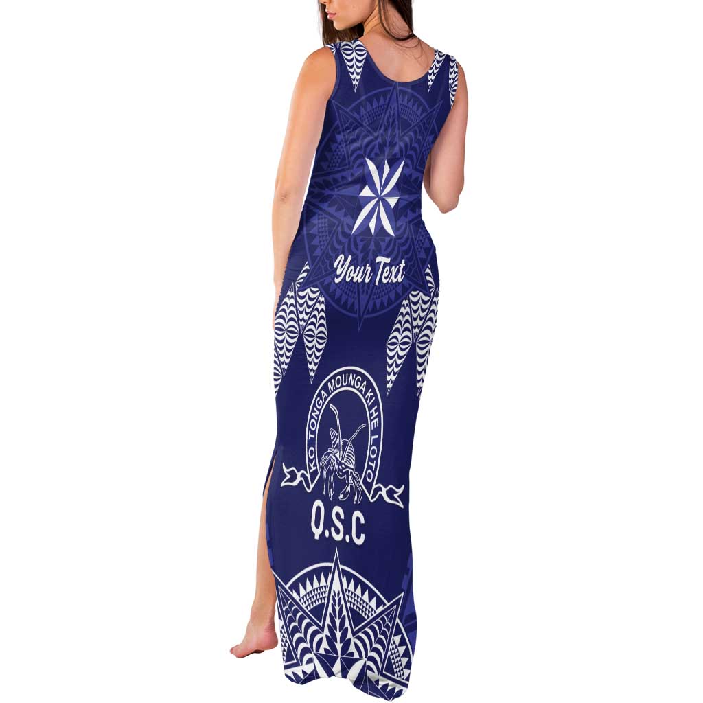 Personalised Queen Salote College Centenary Tank Maxi Dress Tongan Kupesi Pattern - Polynesian Pride