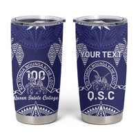Personalised Queen Salote College Centenary Tumbler Cup Tongan Kupesi Pattern - Polynesian Pride