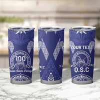 Personalised Queen Salote College Centenary Tumbler Cup Tongan Kupesi Pattern - Polynesian Pride