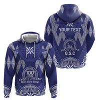 Personalised Queen Salote College Centenary Zip Hoodie Tongan Kupesi Pattern - Polynesian Pride