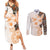 Fiji Couples Matching Summer Maxi Dress and Long Sleeve Button Shirt Masi Tapa Pattern Brown LT05 Brown - Polynesian Pride