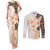 Fiji Couples Matching Tank Maxi Dress and Long Sleeve Button Shirt Masi Tapa Pattern Brown LT05 Brown - Polynesian Pride