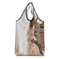 Fiji Grocery Bag Masi Tapa Pattern Brown