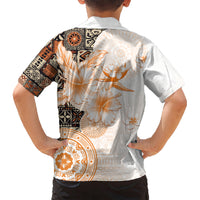 Fiji Kid Hawaiian Shirt Masi Tapa Pattern Brown LT05 - Polynesian Pride