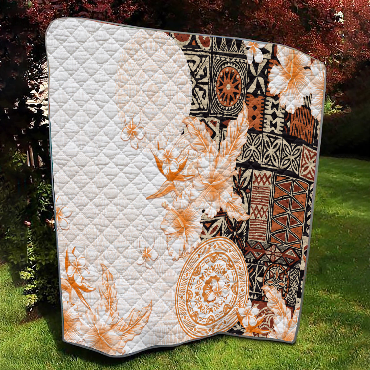 Fiji Quilt Masi Tapa Pattern Brown LT05 - Polynesian Pride