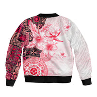 Fiji Bomber Jacket Masi Tapa Pattern Red LT05 - Polynesian Pride