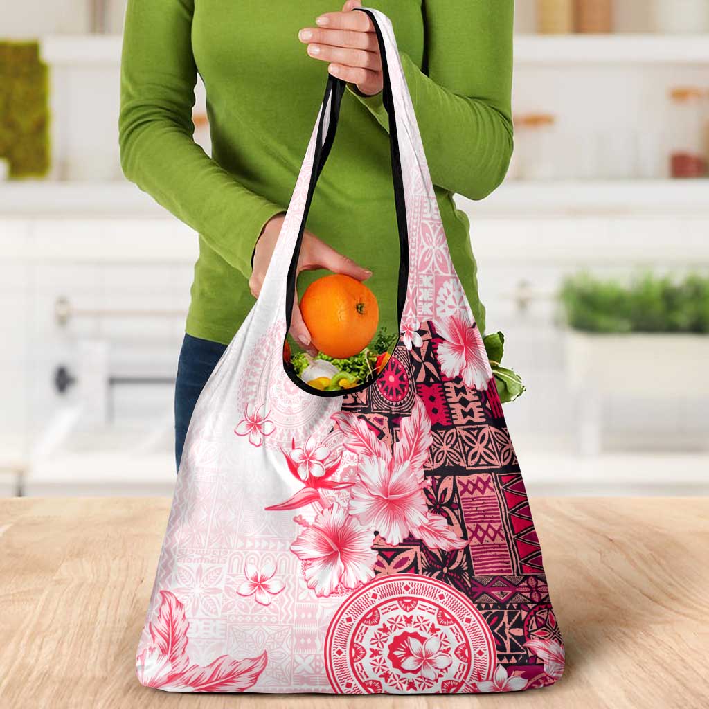 Fiji Grocery Bag Masi Tapa Pattern Red