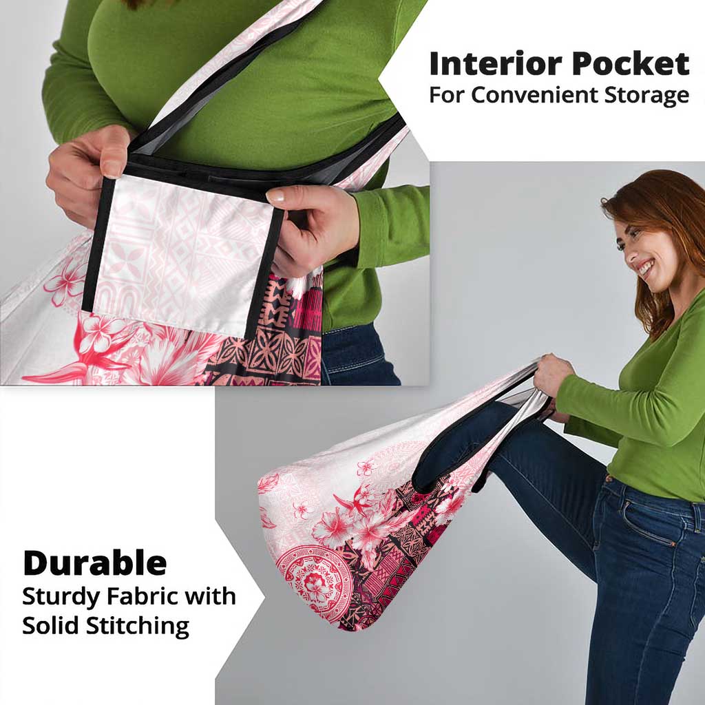 Fiji Grocery Bag Masi Tapa Pattern Red