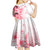 Fiji Kid Short Sleeve Dress Masi Tapa Pattern Red LT05 - Polynesian Pride