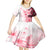 Fiji Kid Short Sleeve Dress Masi Tapa Pattern Red LT05 - Polynesian Pride