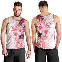 Fiji Men Tank Top Masi Tapa Pattern Red LT05 - Polynesian Pride