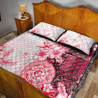 Fiji Quilt Bed Set Masi Tapa Pattern Red LT05 - Polynesian Pride