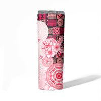 Fiji Skinny Tumbler Masi Tapa Pattern Red
