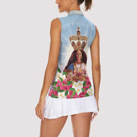 Guam Patroness Women Sleeveless Polo Shirt The Legend Santa Marian Kamalen