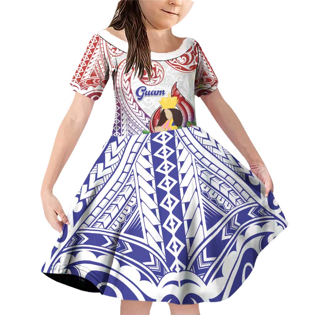 Happy Guam Santa Marian Kamalen Day Family Matching Off Shoulder Short Dress and Hawaiian Shirt