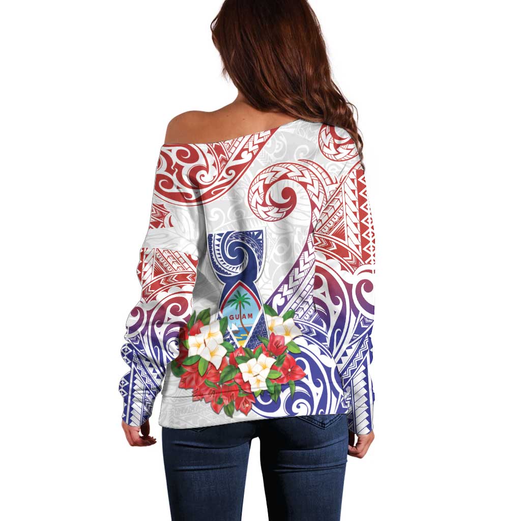 Happy Guam Santa Marian Kamalen Day Off Shoulder Sweater