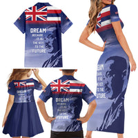 Hawaii MLK Day Family Matching Short Sleeve Bodycon Dress and Hawaiian Shirt