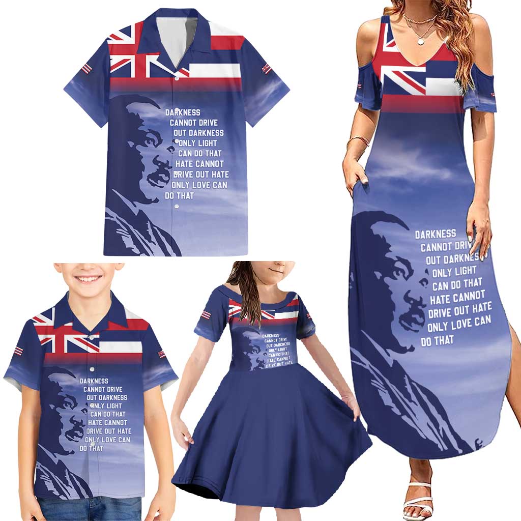 Hawaii MLK Day Family Matching Summer Maxi Dress and Hawaiian Shirt LT05 - Polynesian Pride