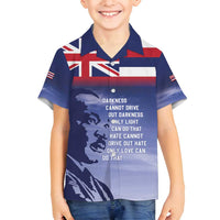 Hawaii MLK Day Family Matching Summer Maxi Dress and Hawaiian Shirt LT05 Son's Shirt Blue - Polynesian Pride