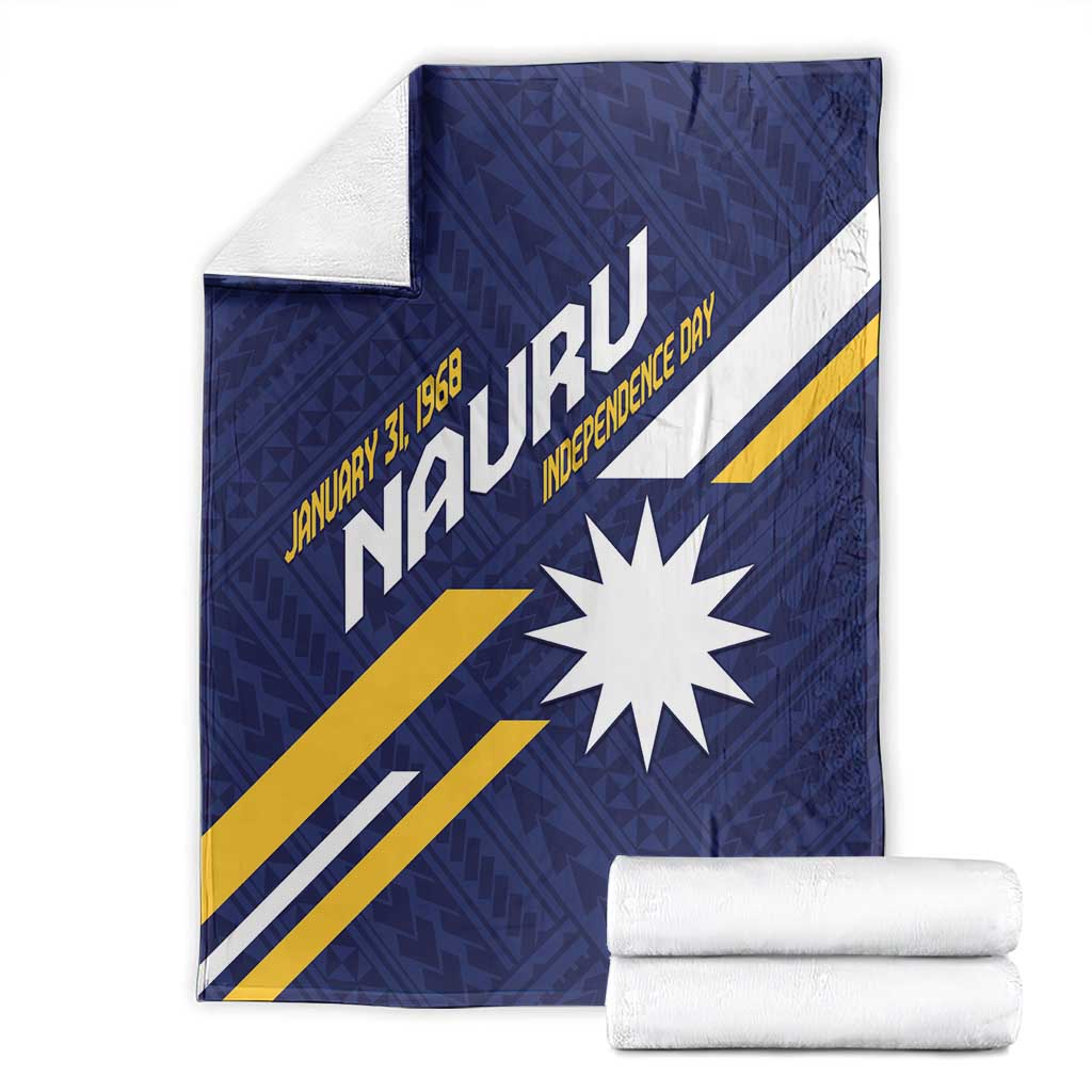 Happy Nauru Independence Day Blanket Polynesian Pattern