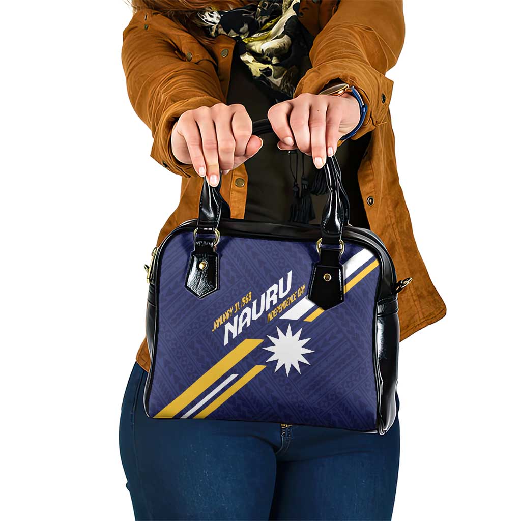 Happy Nauru Independence Day Shoulder Handbag Polynesian Pattern LT05 One Size Blue - Polynesian Pride