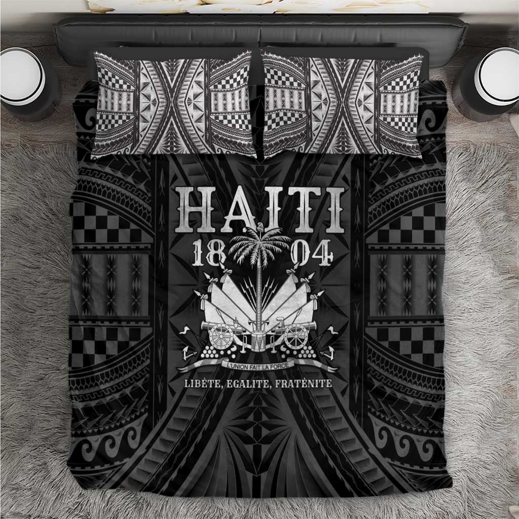 Haiti 1804 Bedding Set Polynesian Silver Neg Maron