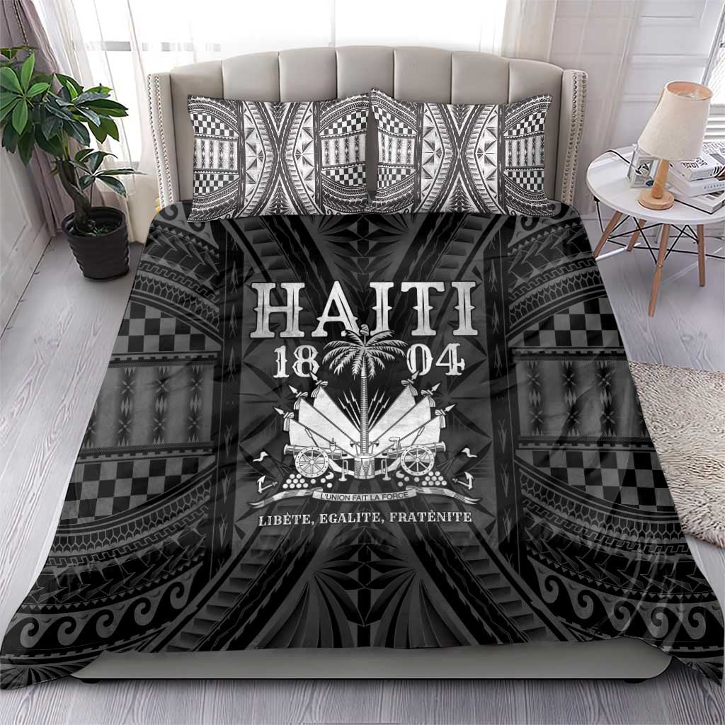 Haiti 1804 Bedding Set Polynesian Silver Neg Maron