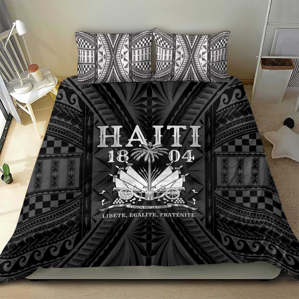 Haiti 1804 Bedding Set Polynesian Silver Neg Maron