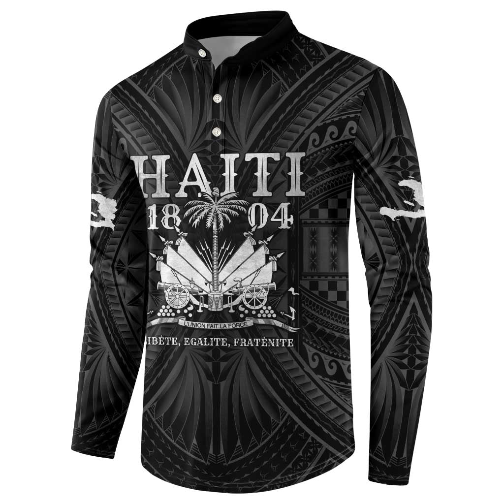 Haiti 1804 Button Sweatshirt Polynesian Silver Neg Maron
