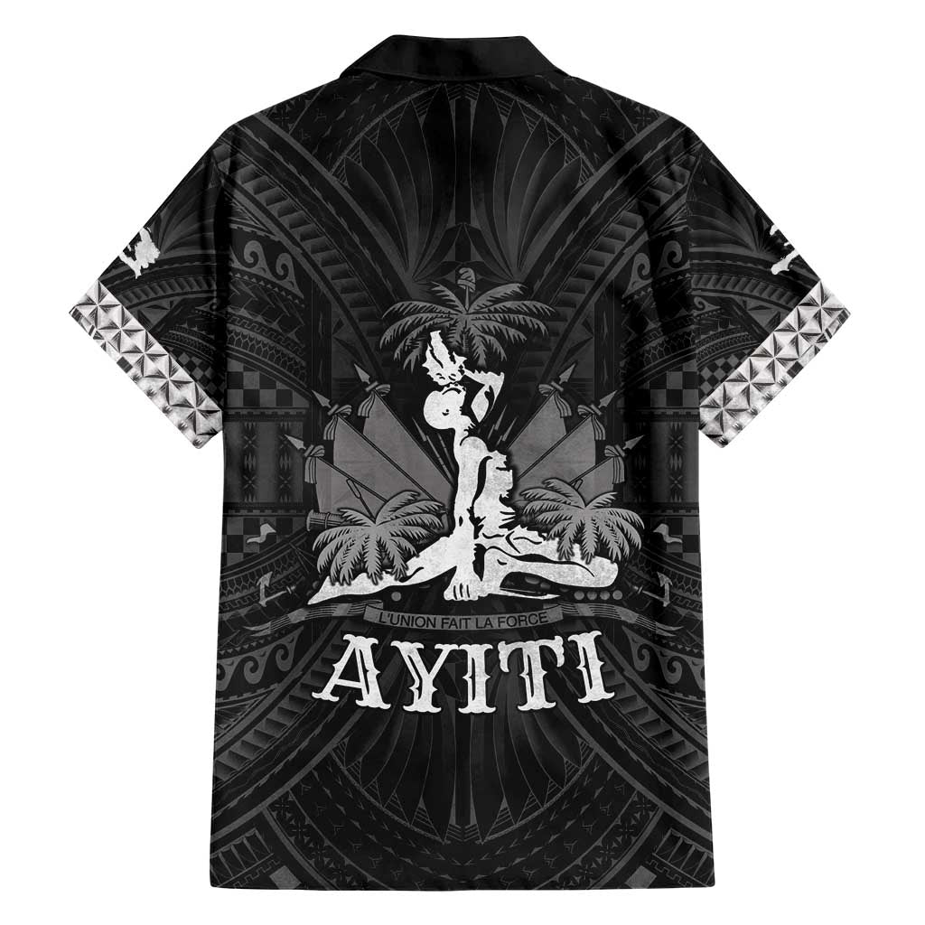 Haiti 1804 Family Matching Short Sleeve Bodycon Dress and Hawaiian Shirt Polynesian Silver Neg Maron