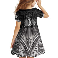 Haiti 1804 Kid Short Sleeve Dress Polynesian Silver Neg Maron