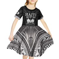 Haiti 1804 Kid Short Sleeve Dress Polynesian Silver Neg Maron