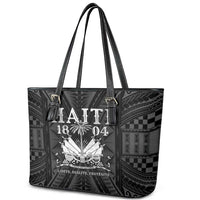 Haiti 1804 Leather Tote Bag Polynesian Silver Neg Maron