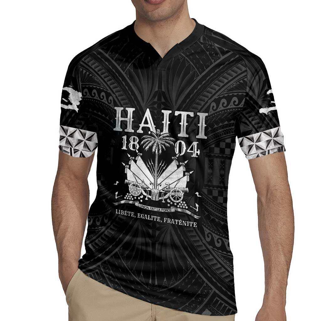 Haiti 1804 Rugby Jersey Polynesian Silver Neg Maron