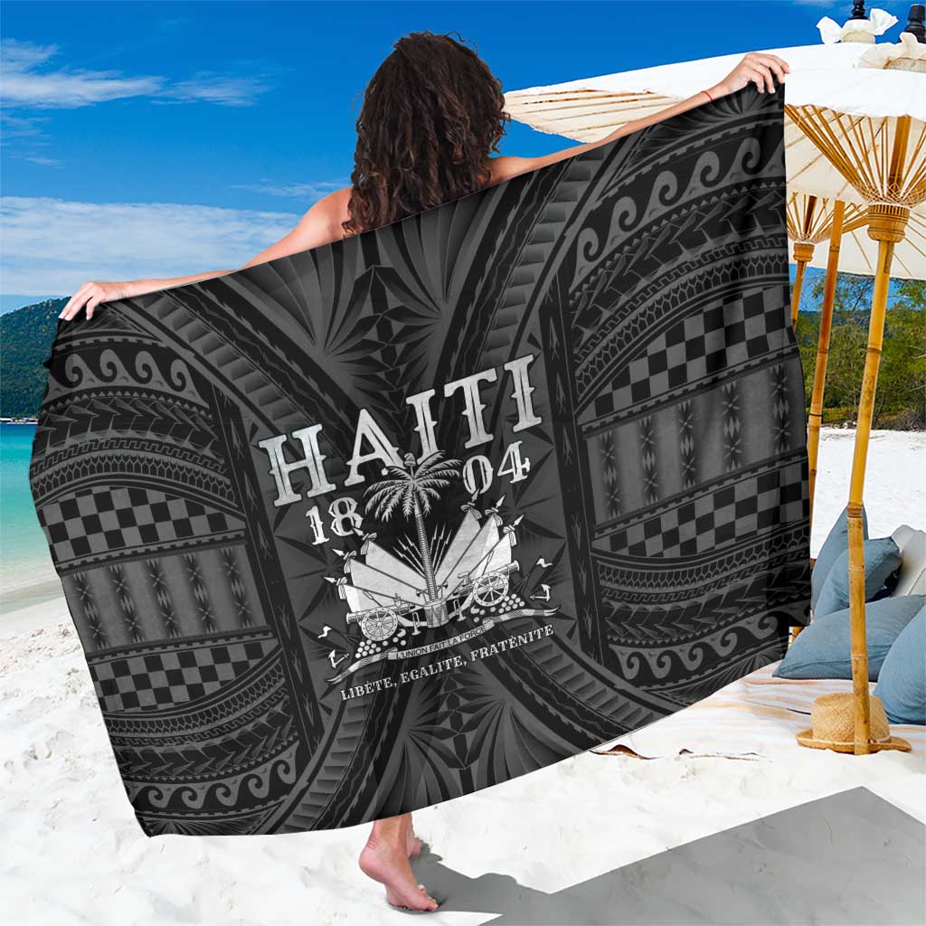Haiti 1804 Sarong Polynesian Silver Neg Maron LT05 One Size 44 x 66 inches Silver - Polynesian Pride