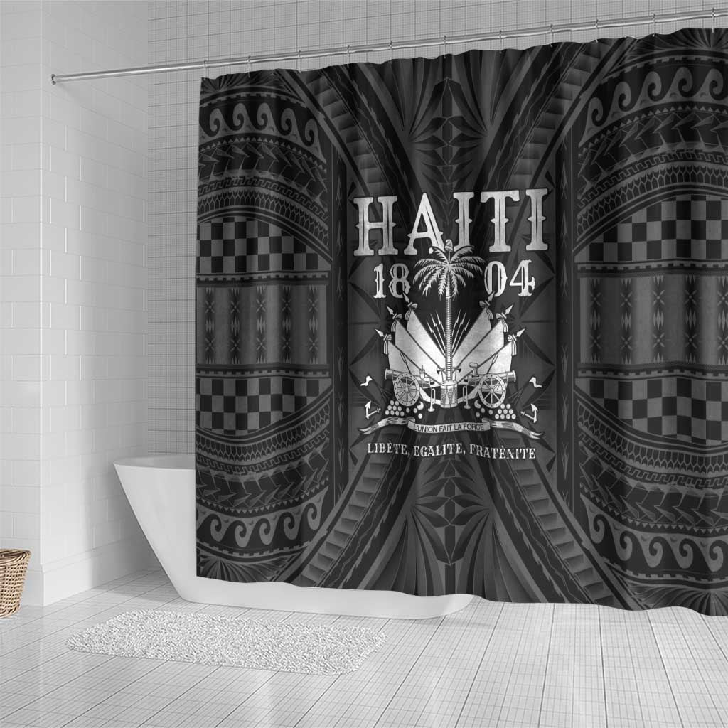Haiti 1804 Shower Curtain Polynesian Silver Neg Maron