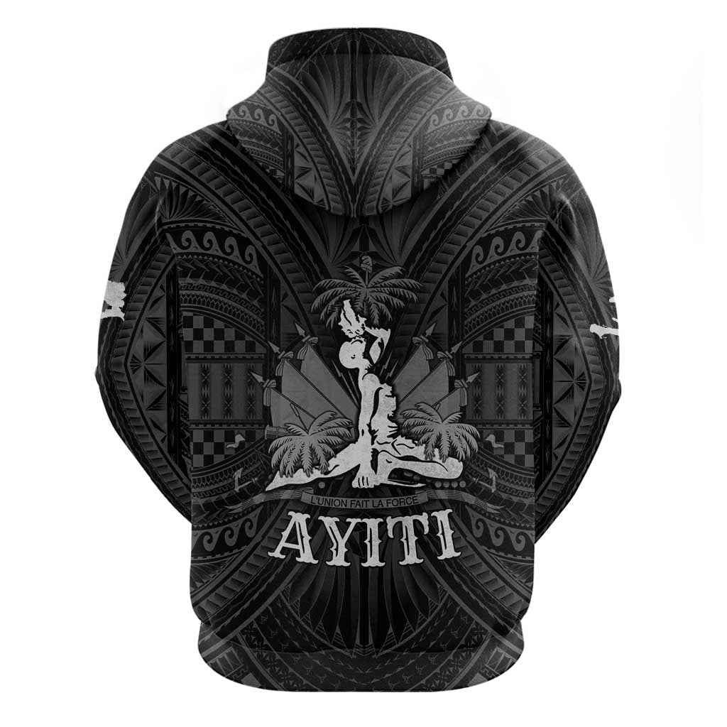 Haiti 1804 Zip Hoodie Polynesian Silver Neg Maron