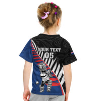 Custom New Zealand Auckland Cricket Kid T Shirt With Maori Pattern LT05 - Polynesian Pride