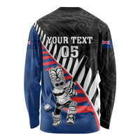 Custom New Zealand Auckland Cricket Long Sleeve Shirt With Maori Pattern LT05 - Polynesian Pride