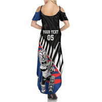 Custom New Zealand Auckland Cricket Summer Maxi Dress With Maori Pattern