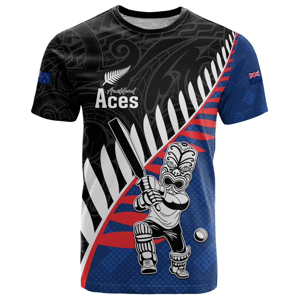 Custom New Zealand Auckland Cricket T Shirt With Maori Pattern