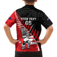 Custom New Zealand Canterbury Cricket Family Matching Long Sleeve Bodycon Dress and Hawaiian Shirt With Maori Pattern