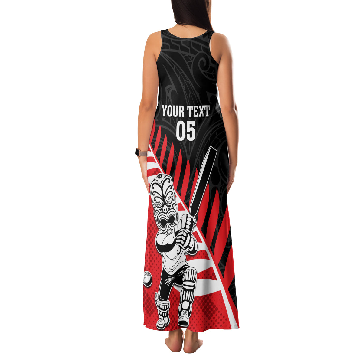 Custom New Zealand Canterbury Cricket Family Matching Tank Maxi Dress and Hawaiian Shirt With Maori Pattern