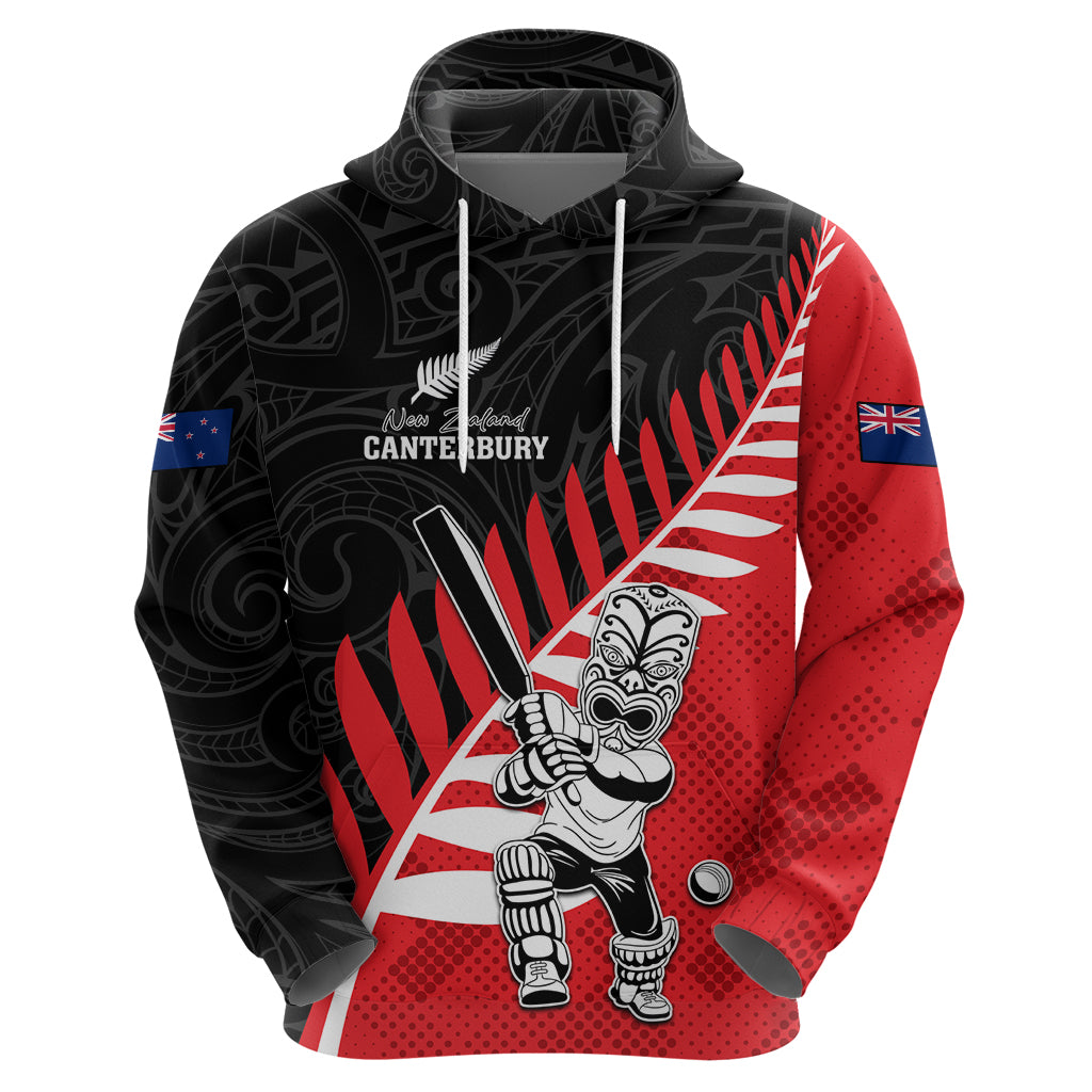 Custom New Zealand Canterbury Cricket Hoodie With Maori Pattern