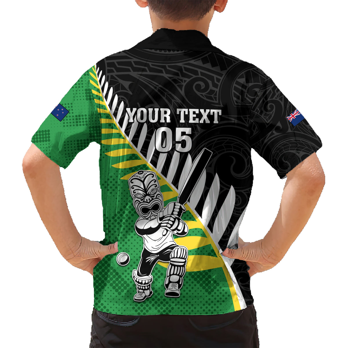 Custom New Zealand Central Districts Cricket Family Matching Short Sleeve Bodycon Dress and Hawaiian Shirt With Maori Pattern LT05 - Polynesian Pride