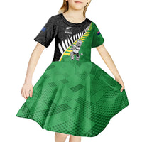 Custom New Zealand Central Districts Cricket Kid Short Sleeve Dress With Maori Pattern LT05 - Polynesian Pride
