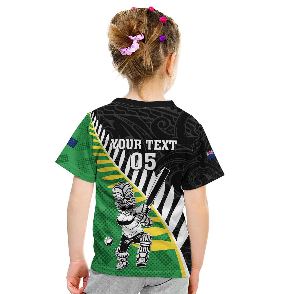 Custom New Zealand Central Districts Cricket Kid T Shirt With Maori Pattern LT05 - Polynesian Pride